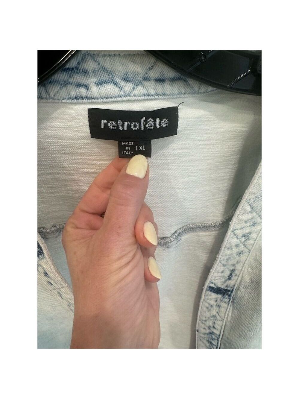 Retrofête Women's Denim Jacket XL Light Blue Acid Wash - Picture 5 of 7
